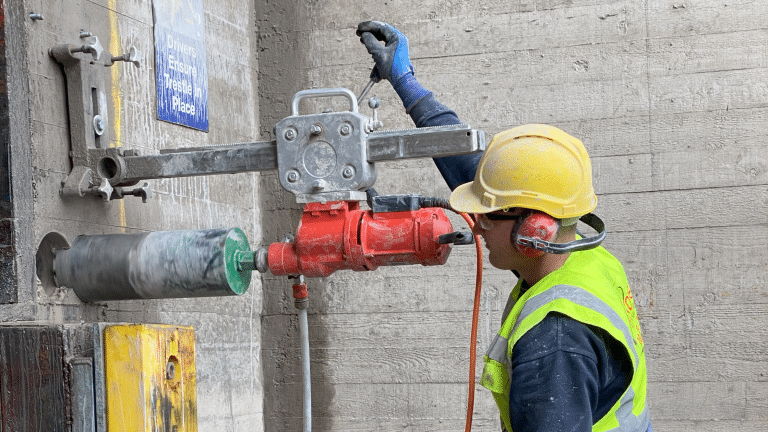 coring concrete wall